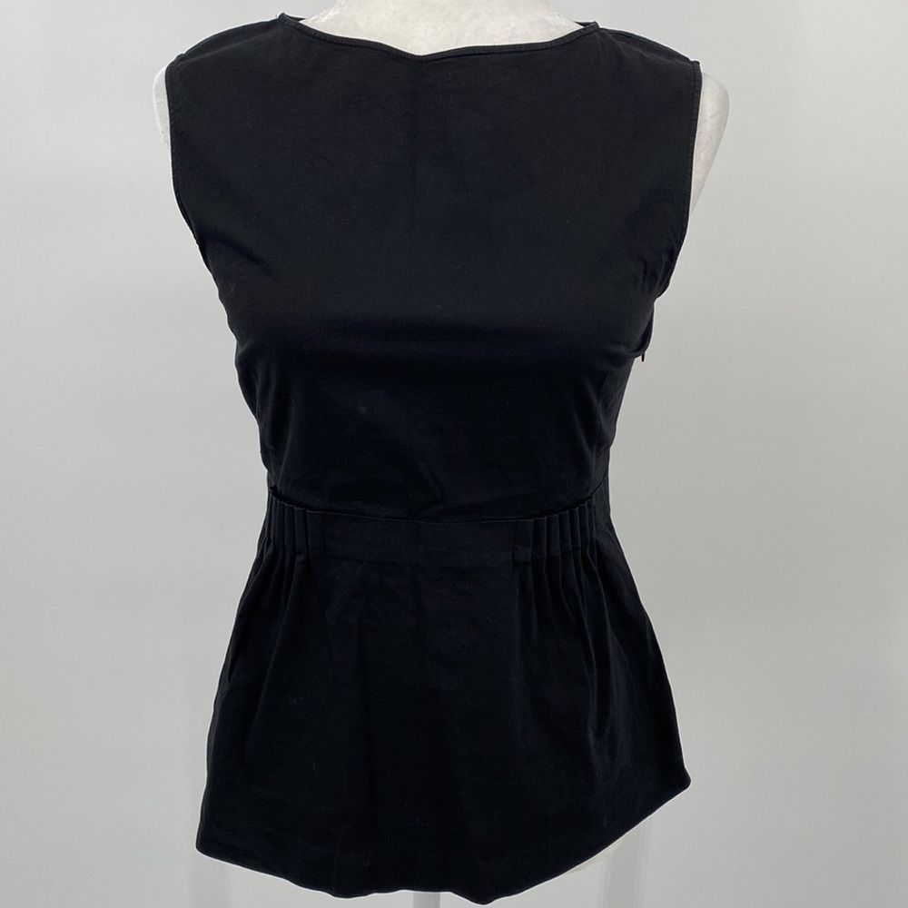 Theory black peplum boatneck top size small